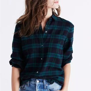 Madewell Classic Ex-Boyfriend Shirt in Dark Plaid